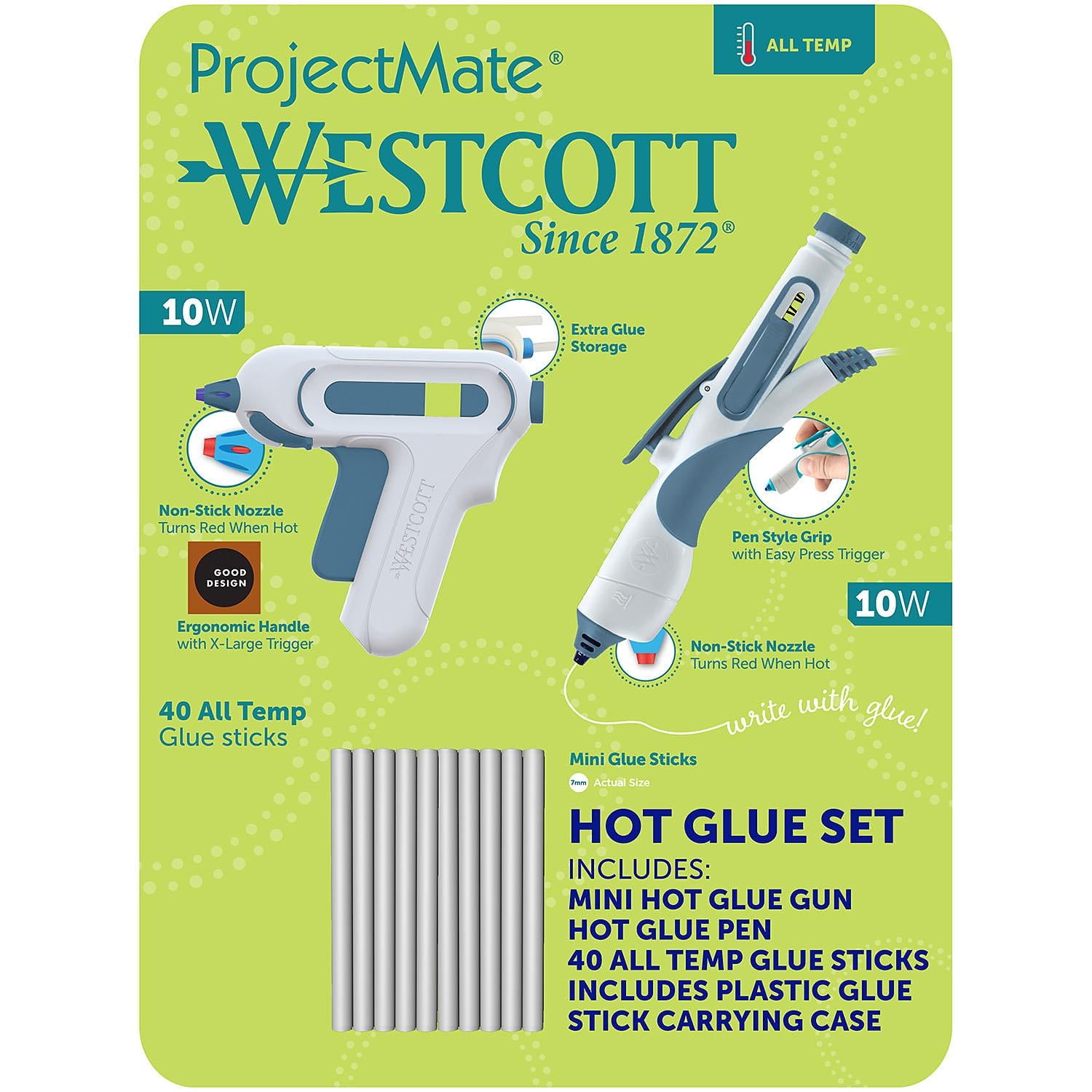 Westcott Mini High Temp Hot Glue Gun & Glue Pen with 40 Glue Sticks