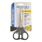 Westcott 5" Multipurpose Scissors, All Purpose Plus, Stainless Steel, Black, for Sewing, Office or Craft, 1-Count