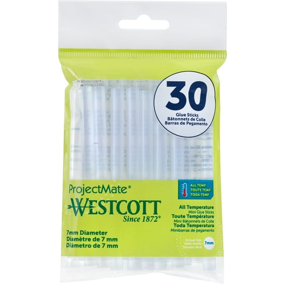 Westcott Premium Mini Glue Sticks, All Temperature, 30-Pack