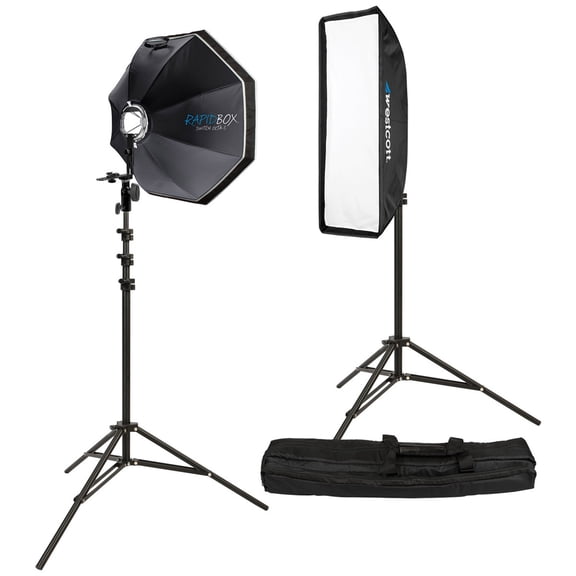 Westcott Rapid Box Switch 2-Light Speedlite Kit, Includes Rapid Box Switch Octa-S, Rapid Box Switch 1x2