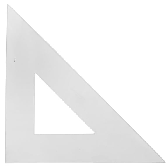 Westcott Scholastic Triangle Scale Ruler, 12", 45 and 90 Degrees with Inking Edge, Clear, High School