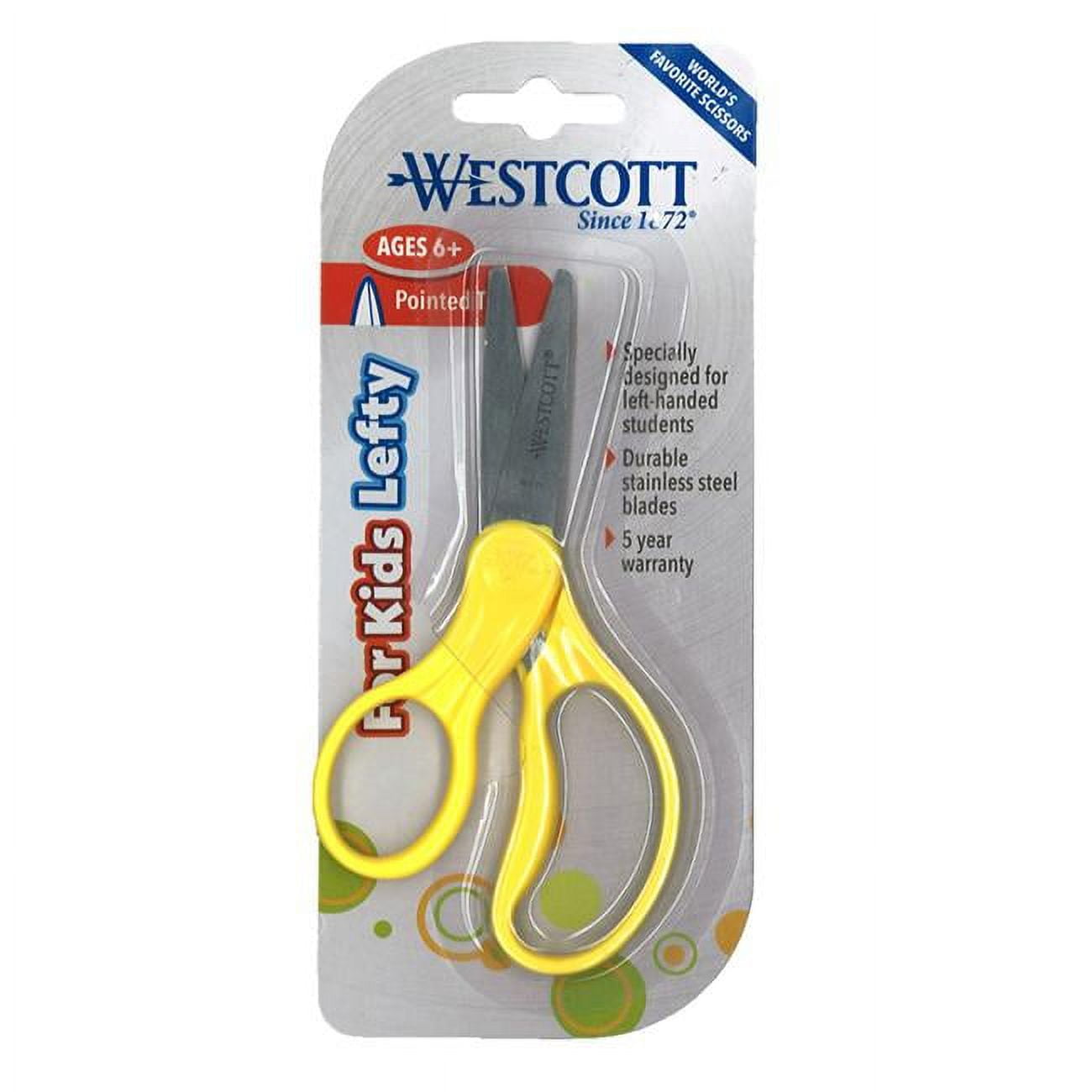 Westcott - Westcott School Left and Right Handed Kids Scissors, 5 Inch  Pointed, Green (16098)