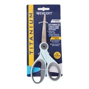 Westcott 7" Titanium Bonded Sewing Scissors, Adjustable Glide, Micro-Tip, Light Blue, 1-Count