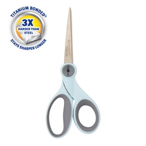 Westcott 7" Titanium Bonded Sewing Scissors, Adjustable Glide, Micro-Tip, Light Blue, 1-Count
