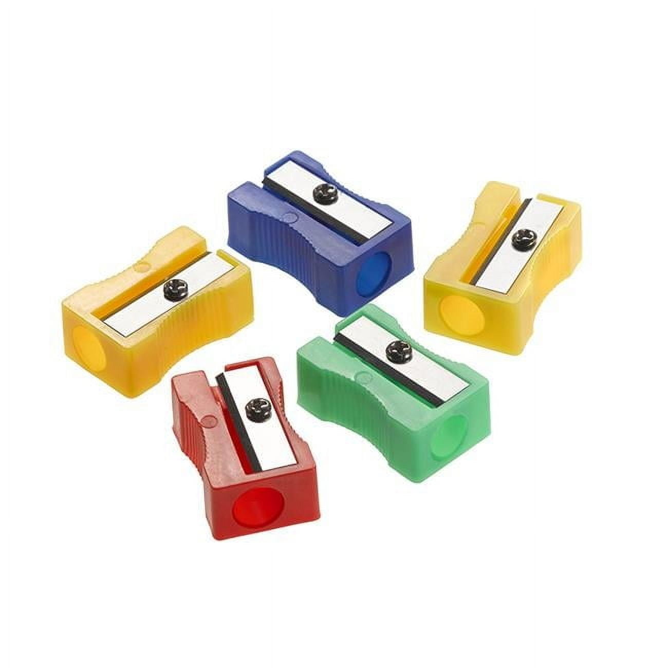 Assorted Color Plastic Single-Hole Manual Pencil Sharpeners, 24 Pack