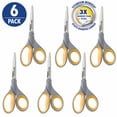thumbnail image 1 of Westcott 8" Titanium Bonded Scissors, Grey/Yellow, 6-Pack for Office and School, 1 of 11