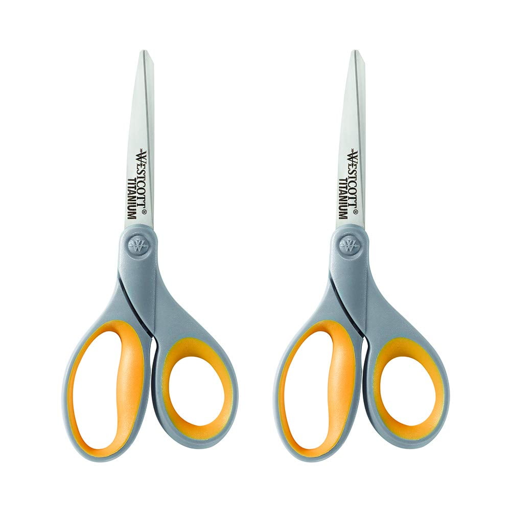 Westcott Straight Titanium Scissors with New Handle Design, 8"", 2-Pack (13901) CA1