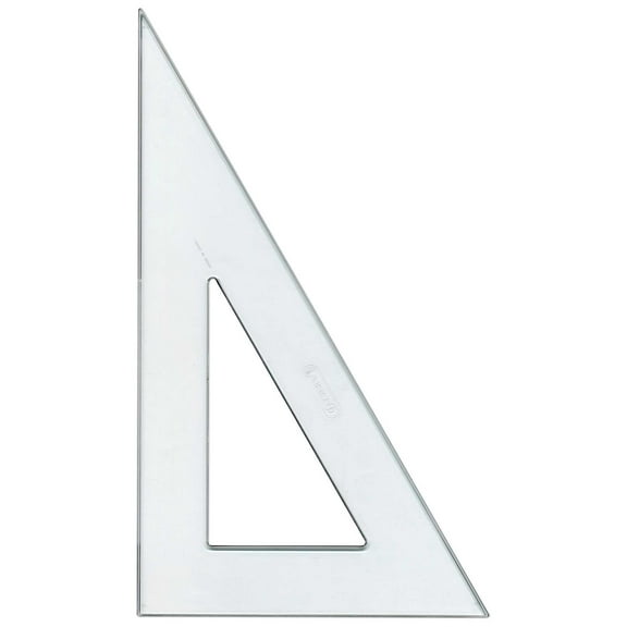 Westcott Student Polystyrene Triangle, 30 and 60 Degrees, 12 Inches, Clear