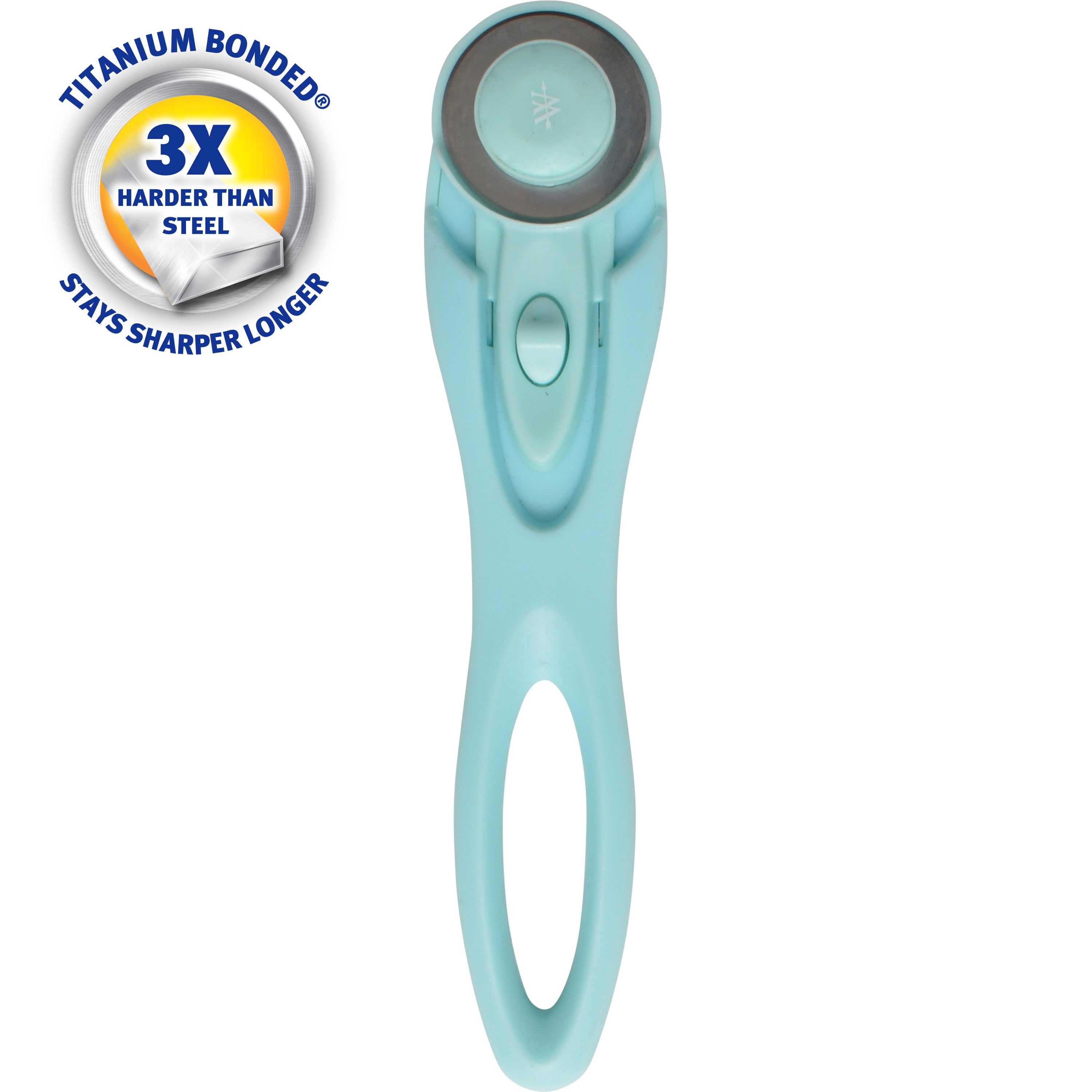 Westcott Titanium Bonded 28mm Rotary Fabric Cutter, Craft Knife - Light Blue, 1-Count