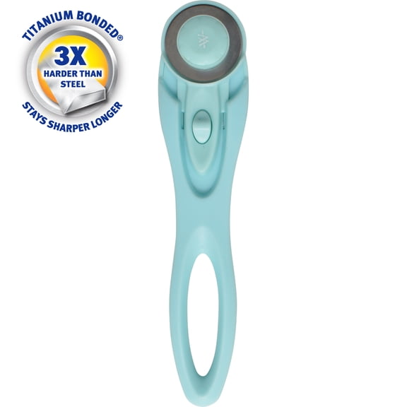 Westcott Titanium Bonded 28mm Rotary Fabric Cutter, Craft Knife - Light Blue, 1-Count