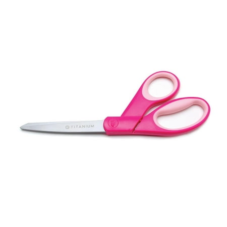 Westcott Titanium Bonded Scissors, 8", Bent, Pink, for Craft, 1-Count, High School Age
