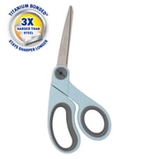 Westcott 8" Titanium Bonded Fabric Sewing Scissors, Adjustable Glide, Bent Handle, Blue, 1-Count