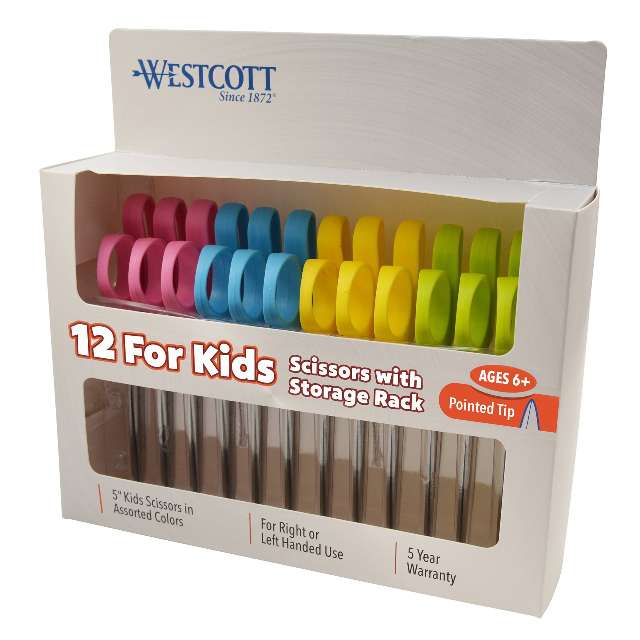 Westcott Value Scissors Classpack, 5" Pointed, Pack of 12