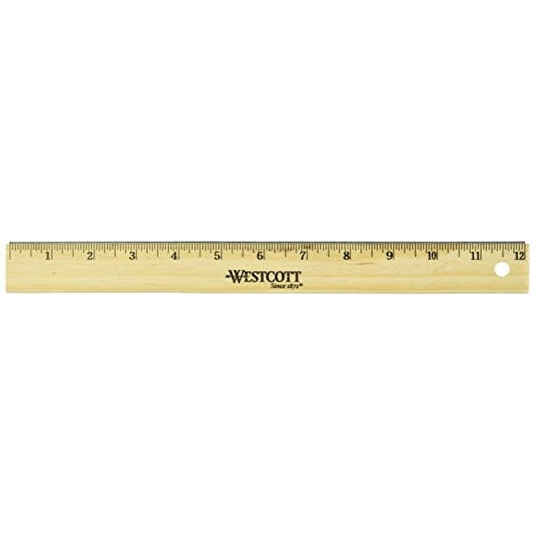 Westcott 12 Wood Ruler With Single Metal Edge (10381)