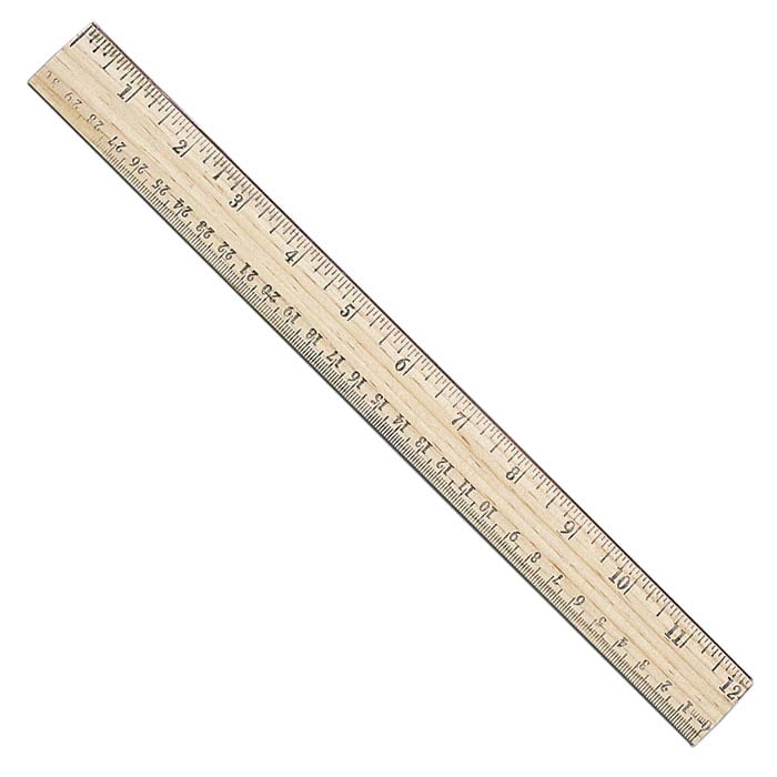 Westcott Wood Ruler Measuring Metric and 1/16 Scale