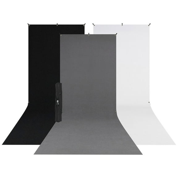 Westcott 5x12' X-Drop 3-Pack Multi-Color Backdrop Kit with Stand