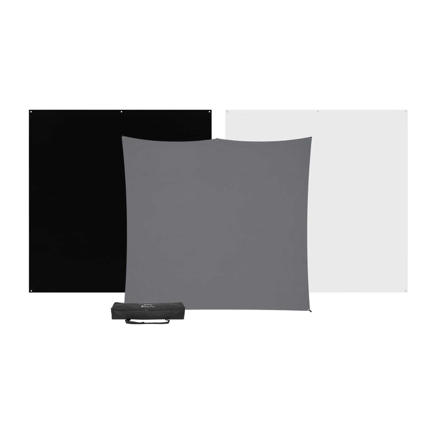 Solid Black, Gray, and White Photography Backdrop Kit with Aluminum Stand