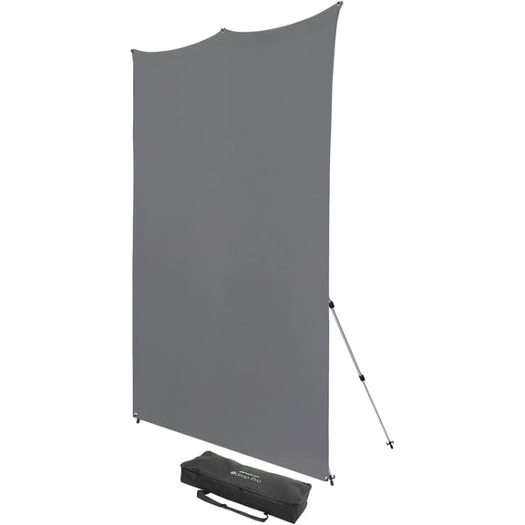 Westcott 8x8' X-Drop Pro Wrinkle-Resistant Backdrop Kit with Stand, Neutral Gray