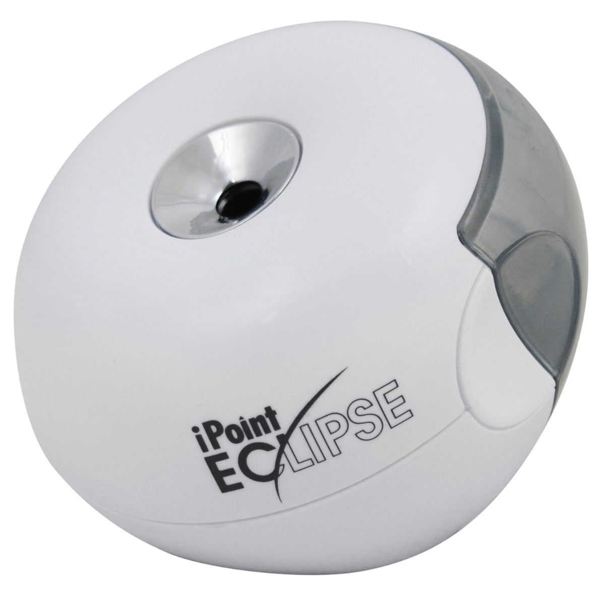 Compact White and Gray Battery Operated Pencil Sharpener