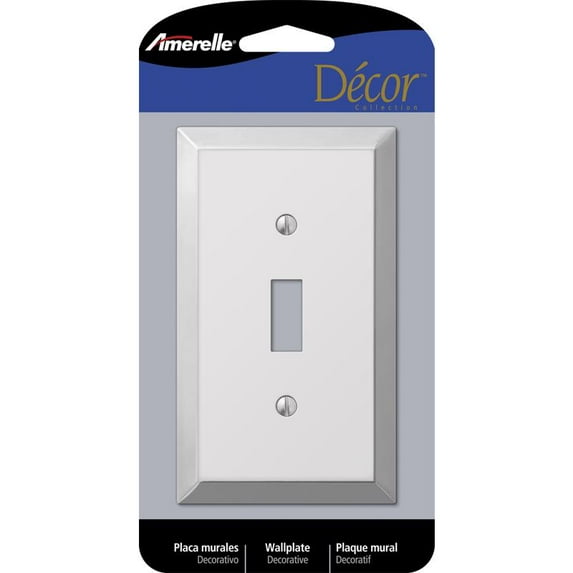 Amerelle 1-Gang Stamped Steel Toggle Switch Wall Plate, Polished Chrome 161T
