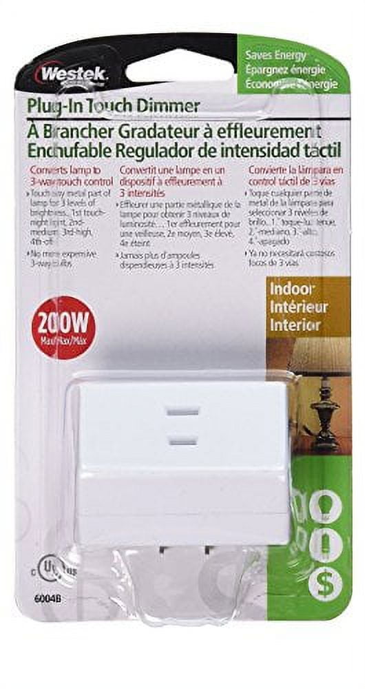 Westek 200-Watt Plug-In Rocker Touch Dimmer, White - Walmart.com