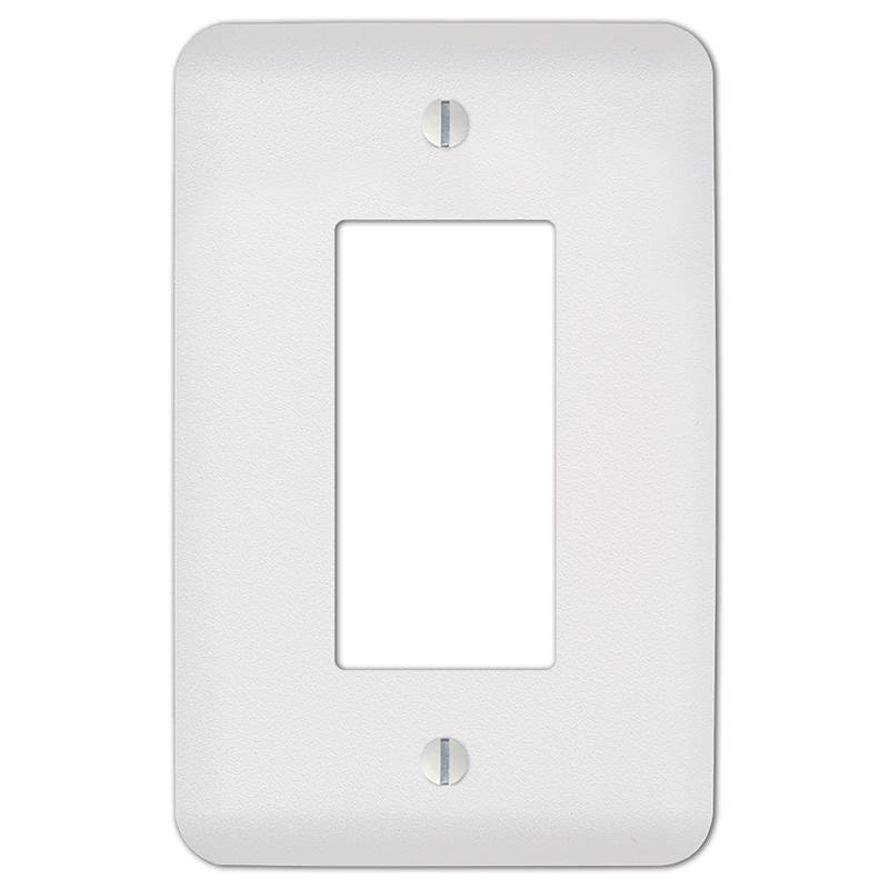 White Textured Steel 1-Gang Decorator Wall Plate