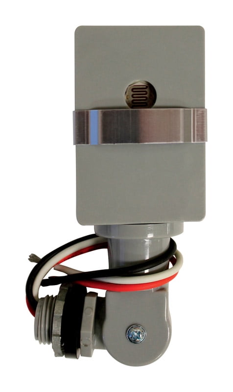 Gray Outdoor Swivel Photoelectric Light Control with Timer