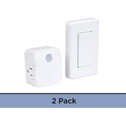 Westek Indoor Wireless Wall Outlet Switch With Remote Operation, Pack of 2 - Ideal For Lamps and Household Appliances - the Easy Way To Add a Switched Outlet - Signal Works Up To 100 Feet Away