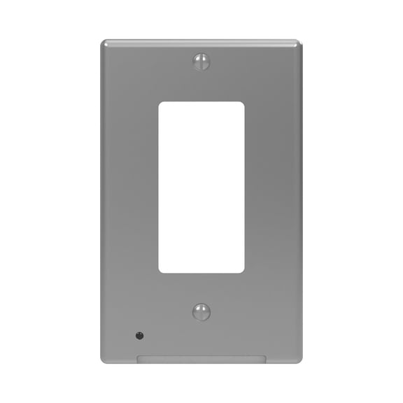 Westek LCR-CDDO-N LumiCover Core Décor Duplex Outlet Nightlight Wallplate, Satin Nickel