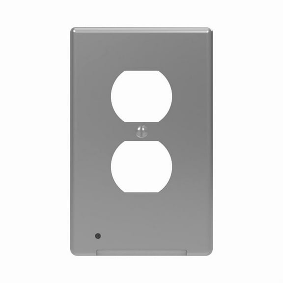Westek LumiCover Core Classic Duplex Outlet Nightlight Wallplate, Satin Nickel