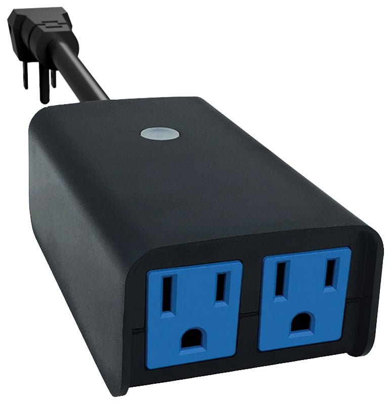 Black Wi-Fi Enabled 2-Outlet Outdoor Timer with Wall Plate