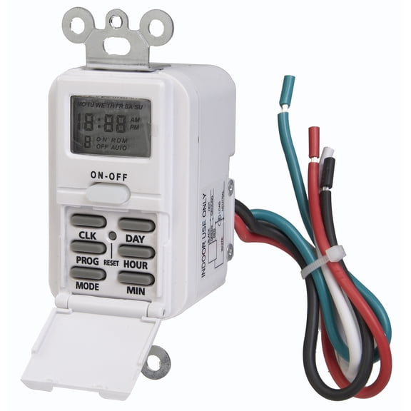 Westek TMDW10 In-Wall Programable Digital Timer, 120 V, .25 HP