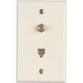 thumbnail image 1 of Westek TWRJ11RG6IV-10 1-Gang CATV F-Type Connector and Phone Jack with Wall Plate, Thermoplastic, Ivory - pack of 10, 1 of 1