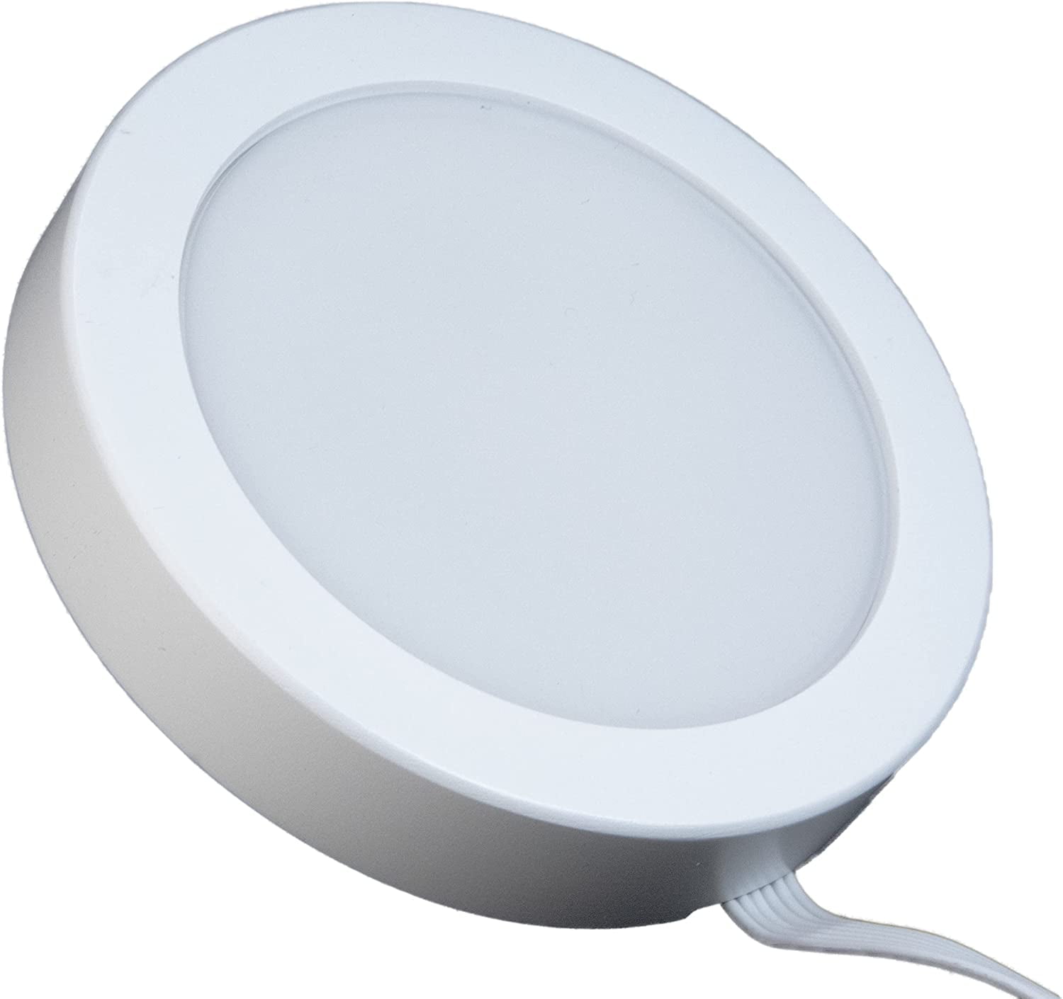 White Plastic LED Puck Light with Remote Control, 3-Pack