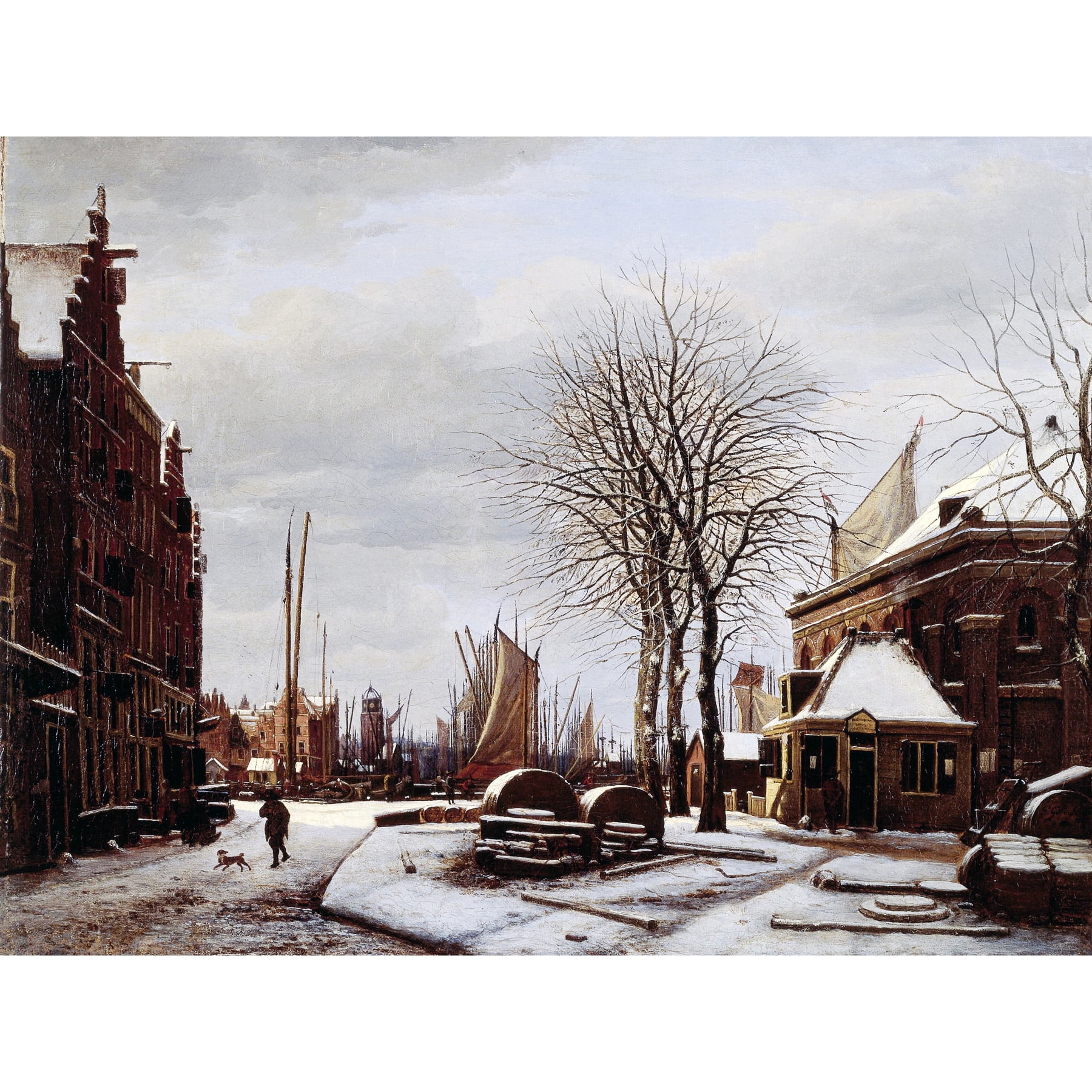 Westenberg Grindstone Market Amsterdam Winter Painting Extra Large XL