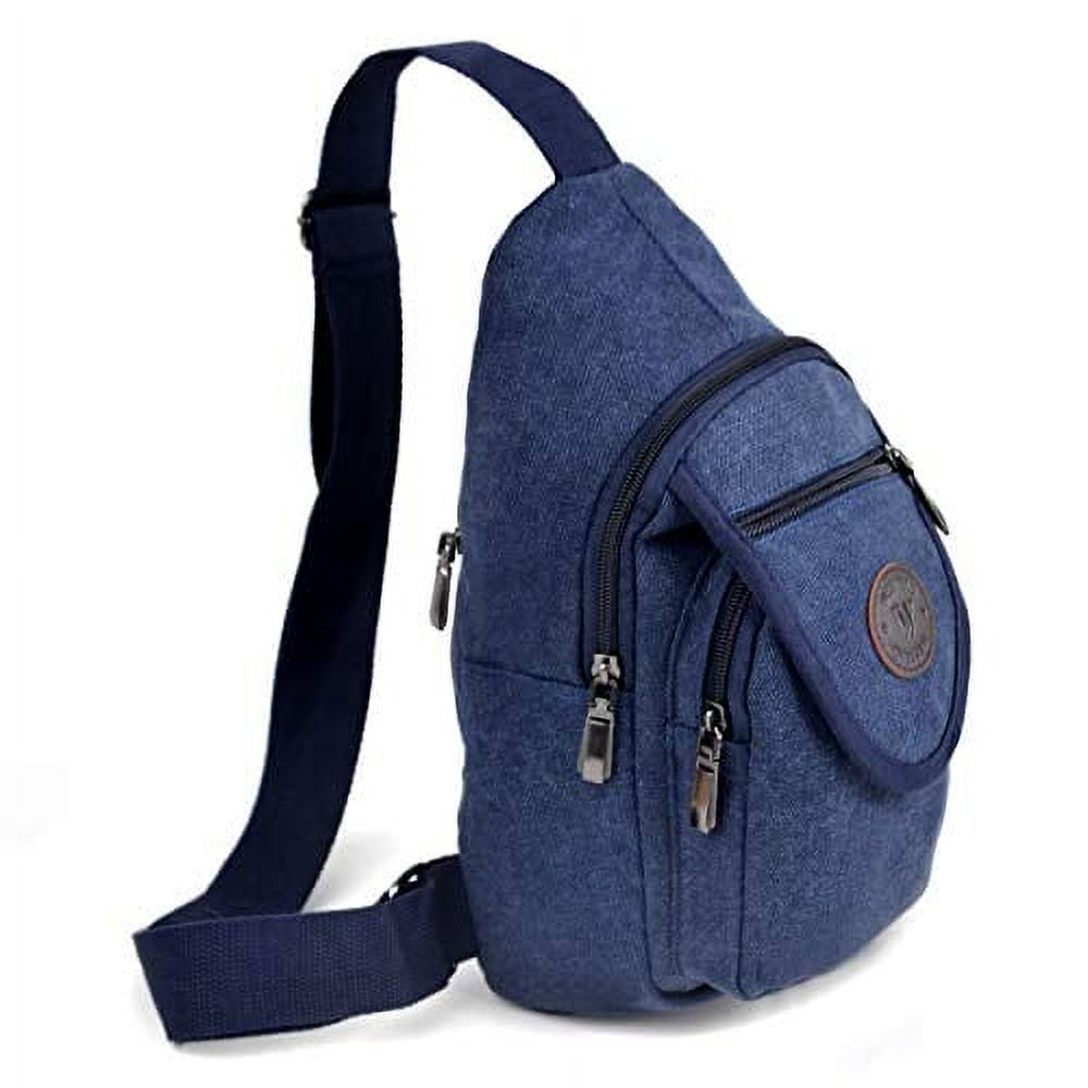 Westend Crossbody Sling Bag - Unisex Navy Canvas - Walmart.com