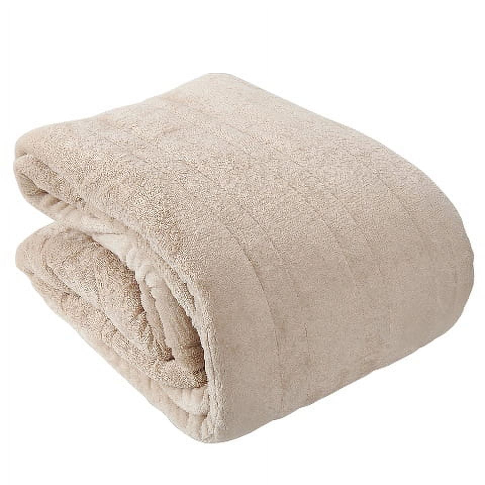 Tan Electric Heated Microplush Throw Blanket, 50" x 60"