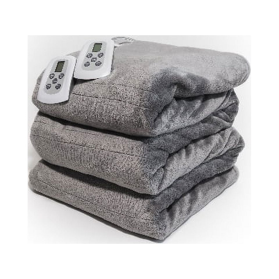 Westerly King Size Electric Heated Blanket with Dual Controllers, Grey ...