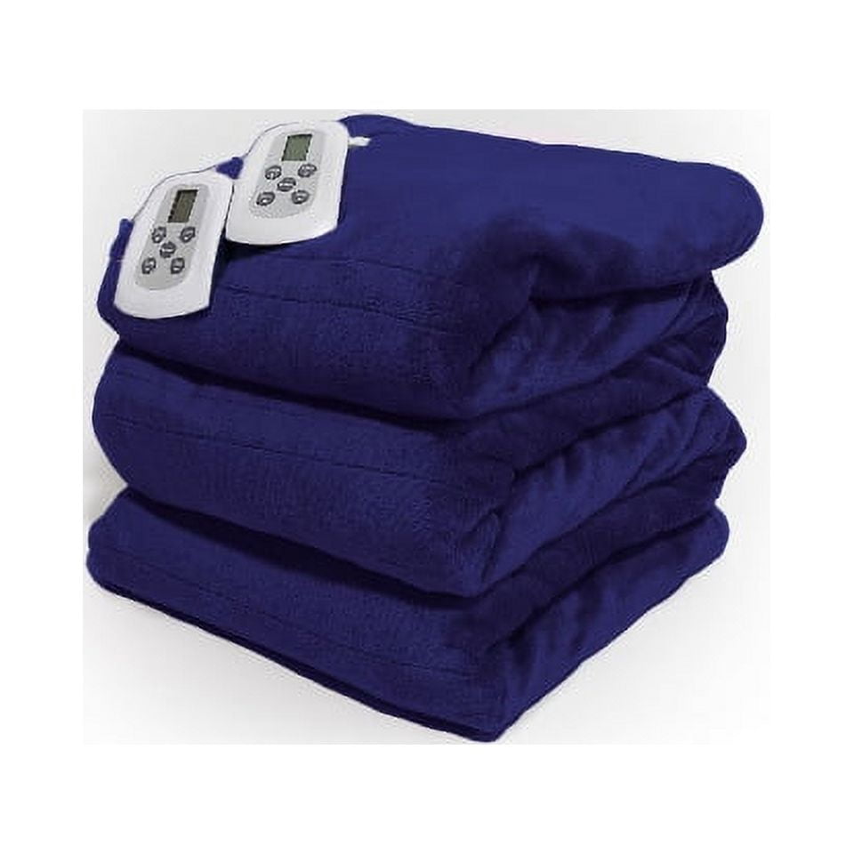 Westerly Queen Size Electric Heated Blanket with Dual Controllers, Navy