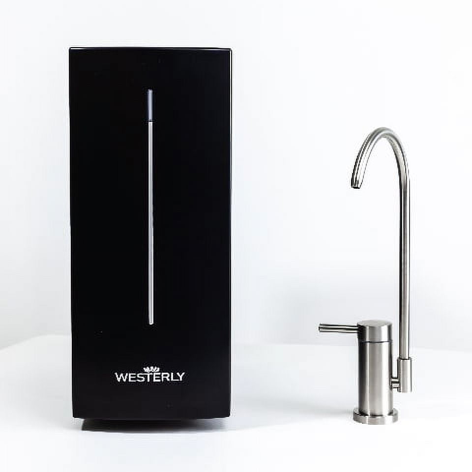 Compact Black and Stainless Steel Under Sink Water Cooler