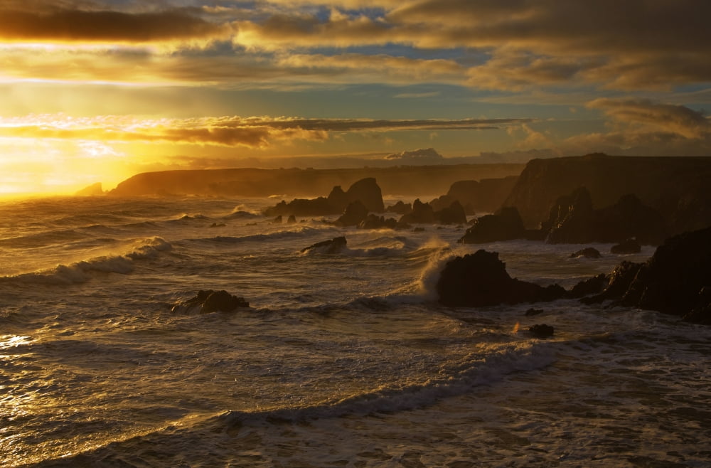 Westerly View From Bunmahon The Copper Coast County Waterford Ireland Canvas Art - George Munday Design Pics (19 x 12)