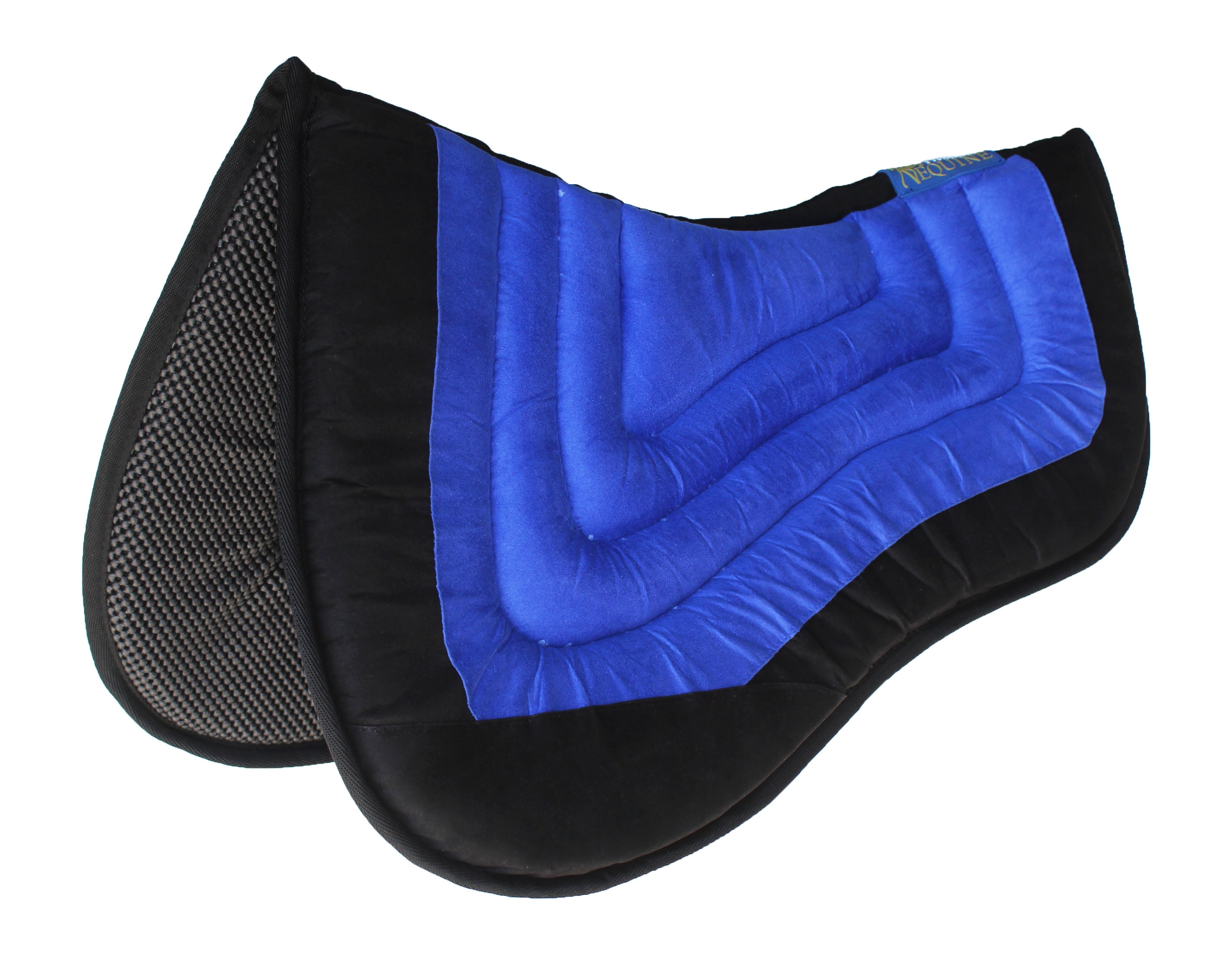 CHALLENGER Western Saddle Pad – 26" X 16", Contoured, Quilted Cotton Twill With Fleece Lining & Leather Trim