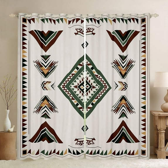 Western 30%-50% Blackout Curtains Geometric Aztec Curtains Drapes 2 Panels 38"Wx45"L,Southwestern Curtains for Living Room Vintage Arrow Window Curtains