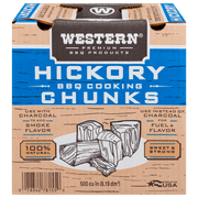 Western 500 Cubic inch Hickory BBQ Cooking Wood Chunks, 1 Box