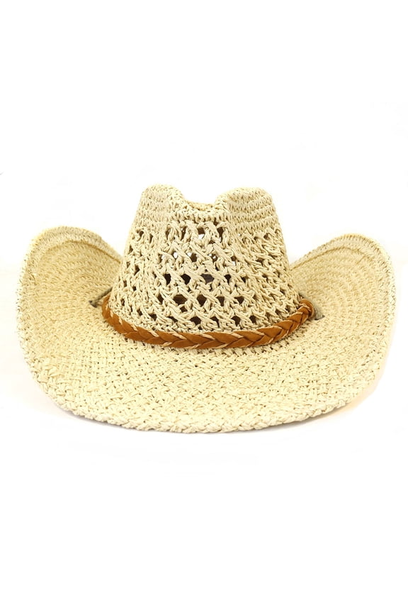 Western American Cowboy Straw Hat, Retro Summer Prairie Ceremonial