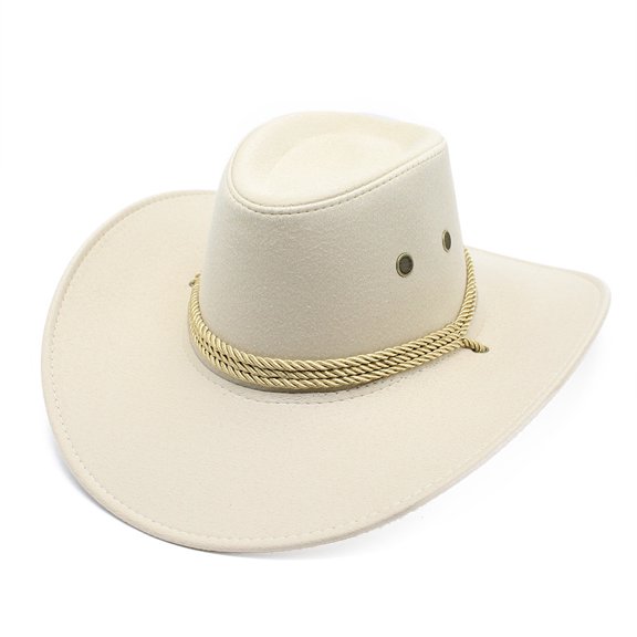 Western American cowboy hat, suede fabric, outdoor sunshade hat, men's horseback riding hat, wide-brimmed cowboy hat
