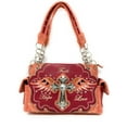 thumbnail image 1 of Western Angel Wings Cross Faith Hope Love Women's Handbag Tote Purse in 3 Colors, 1 of 4
