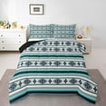 thumbnail image 1 of Western Aztec Comforter Set Boho Striped Bedding Set Twin Southwestern American Quilt Bedding Sets Adults Tribal Mexican Style Bed Duvet Set 1 Pillow Case, 1 of 7