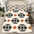 thumbnail image 1 of Western Aztec Fitted Sheet Rustic Boho Abstract Geometric Bedding Set Queen Size,Southwestern Cowboy Bed Sheets Adults Southwest Tribal Bohemian Bed Cover 2 Pillow Cases （No Top Sheet）, 1 of 5