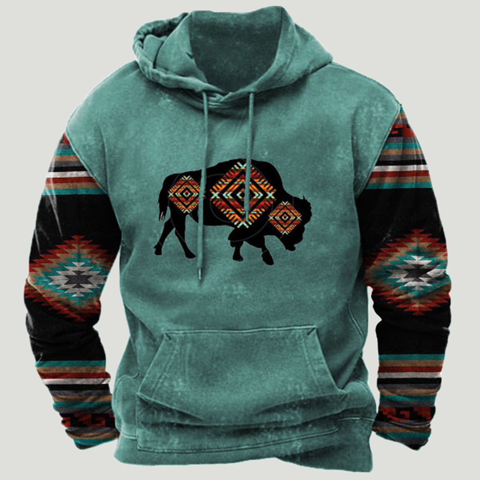 Western Aztec Tribal Sweatshirts,Men's Ethnic Printed Graphic Hoodie Fall Winter Casual Pullover Tops with Pocket Western Aztec Tribal Sweatshirts,Men's Ethnic Printed Graphic Hoodie Fall Winter Casual Pullover Tops with Pocket